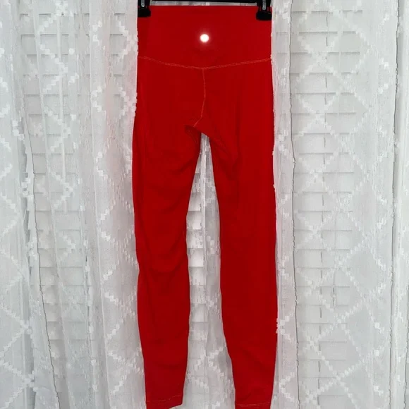Red Lululemon Align Leggings - Picture 3 of 6